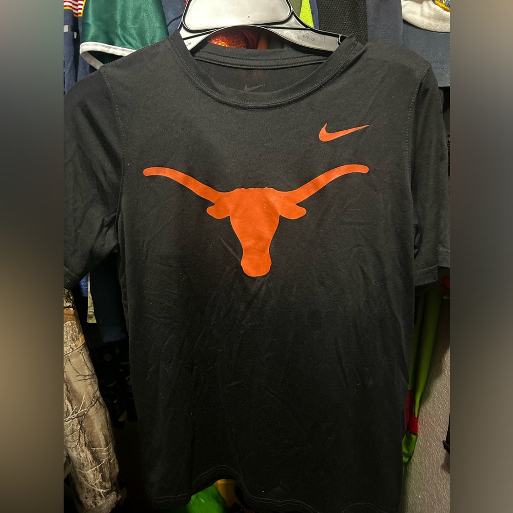 Nike Black Tee with Orange Longhorn Logo